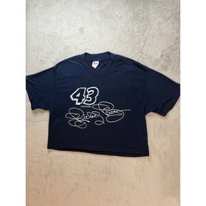 VINTAGE 90s Richard Petty Cropped T Shirt NASCAR Racer Size L Made in USA
